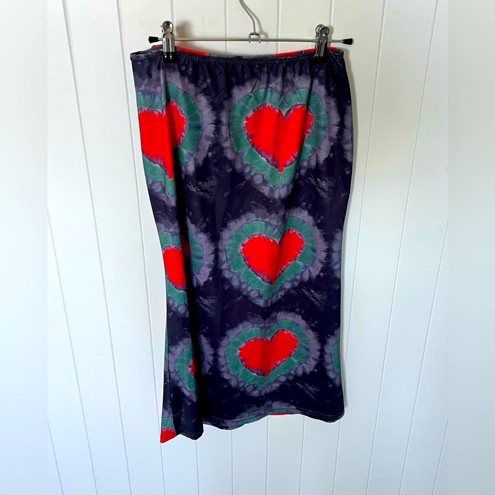 Heart Tie-dye MIDI Skirt Size M